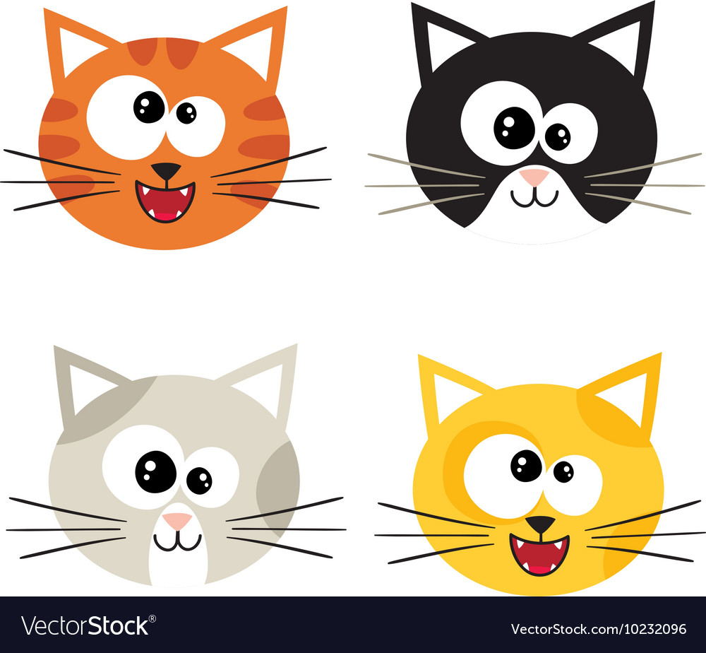 Cat emotions composite isolated on white Vector Image