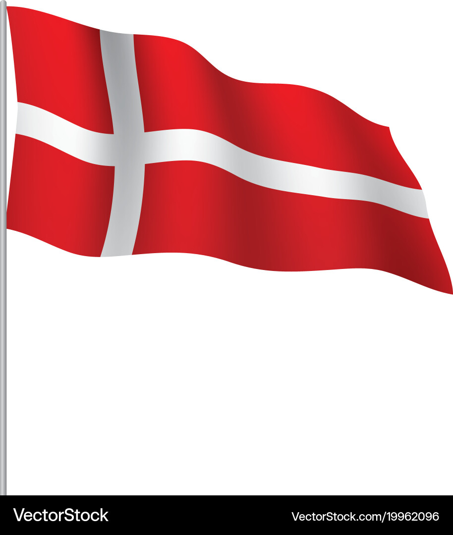 Denmark flag Royalty Free Vector Image - VectorStock