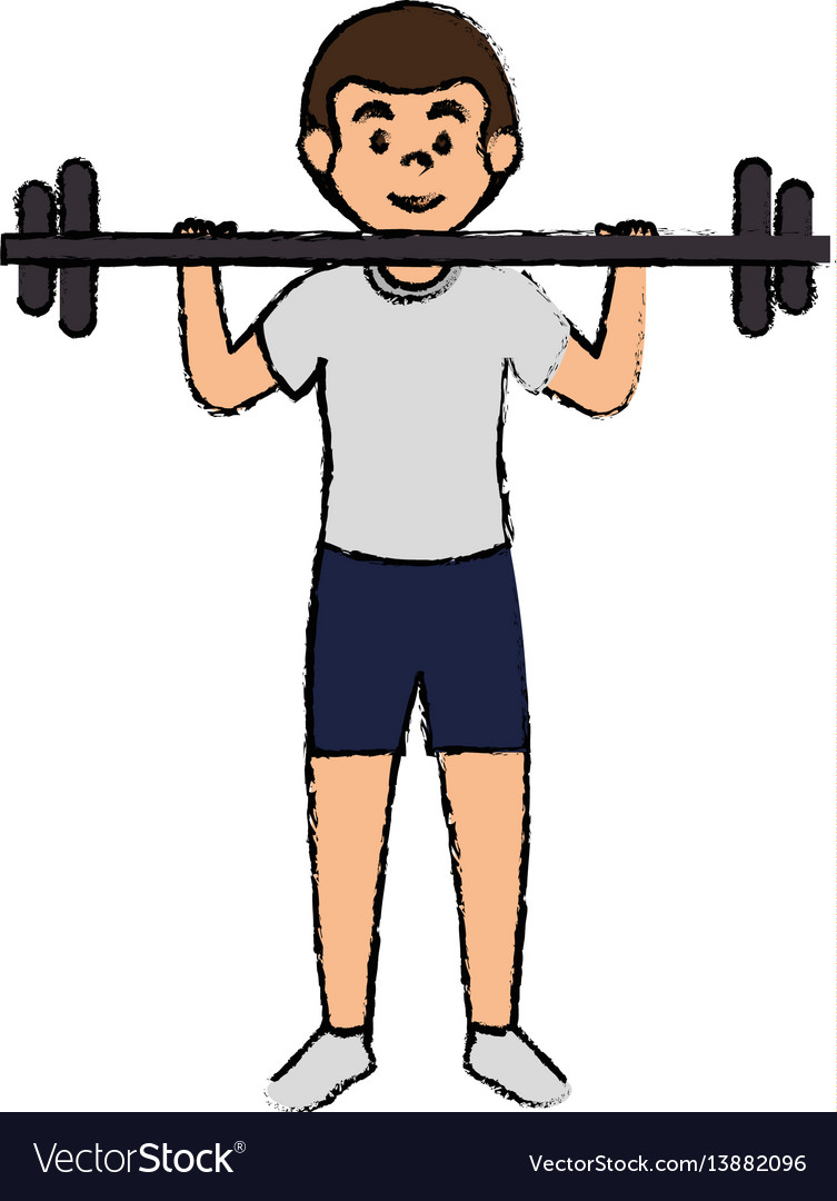 Man athlete weight lifting avatar character Vector Image