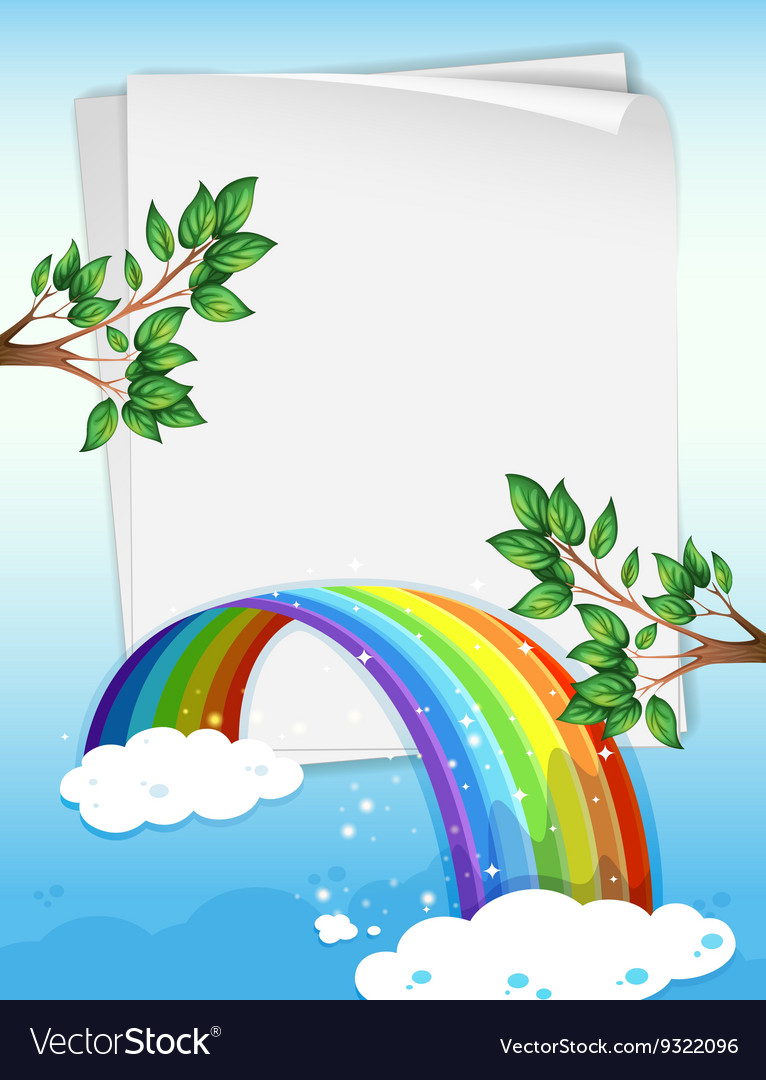 Paper design with rainbow and branches