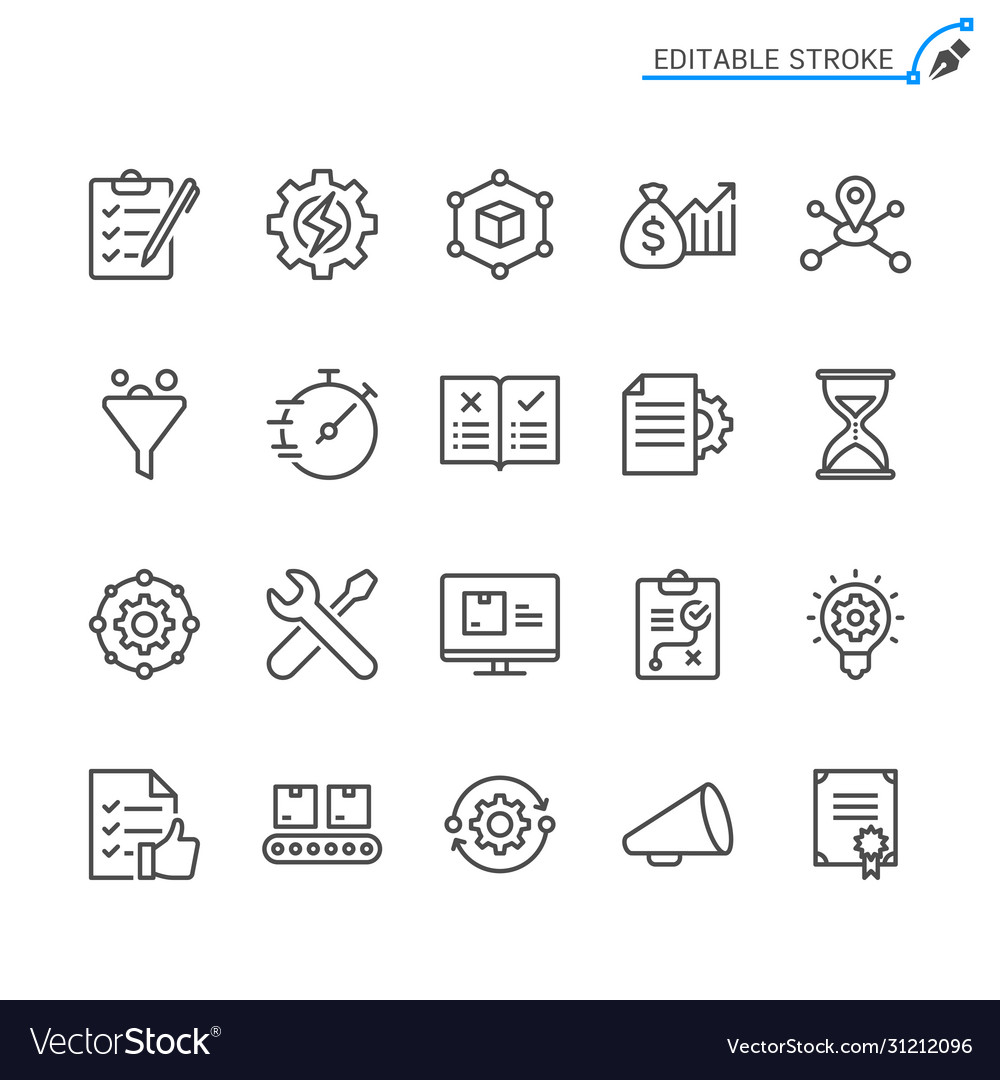 Product Management Line Icons Royalty Free Vector Image