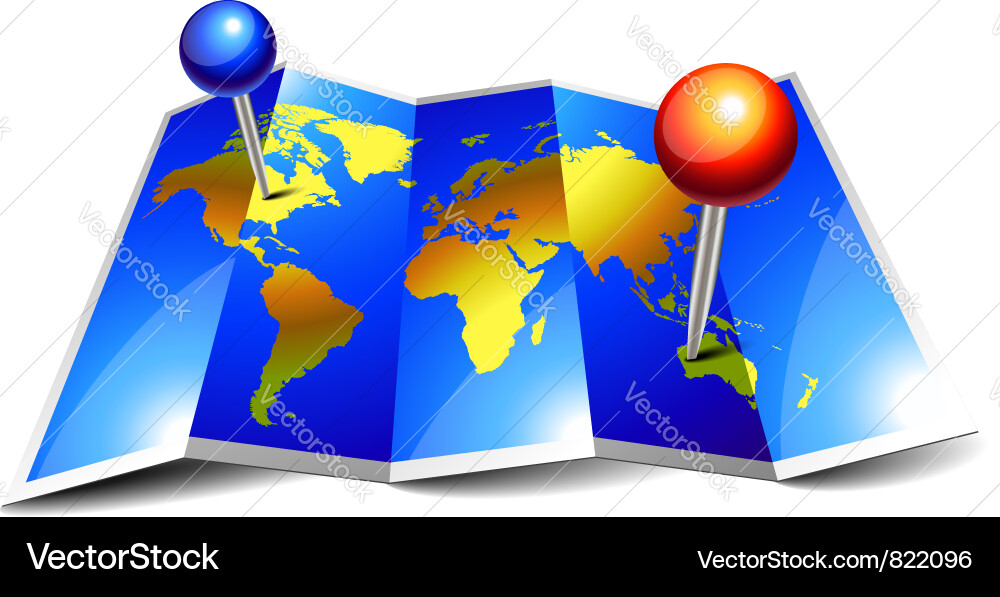World map paper Royalty Free Vector Image - VectorStock