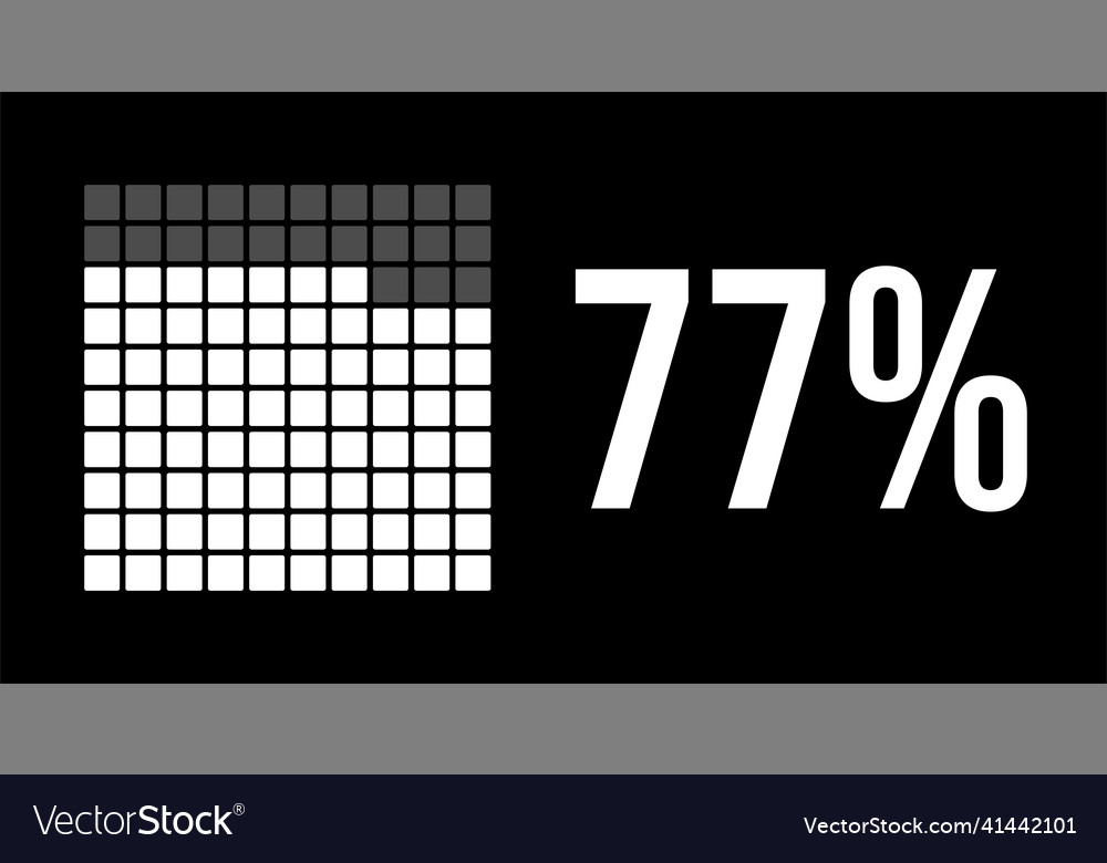 77 Percent Diagram Seventy seven Percentage Vector Image