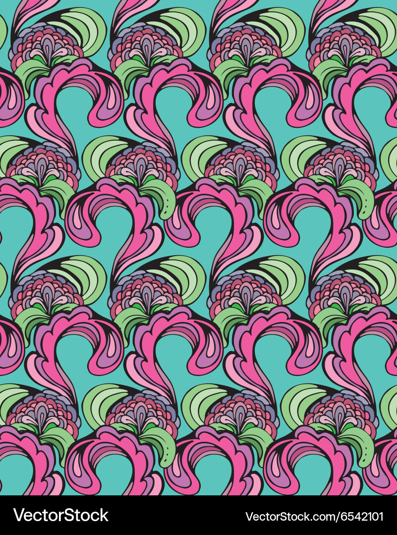 Abstract decorative seamless pattern with hand dra