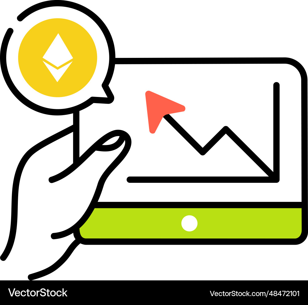 Ethereum profit Royalty Free Vector Image - VectorStock