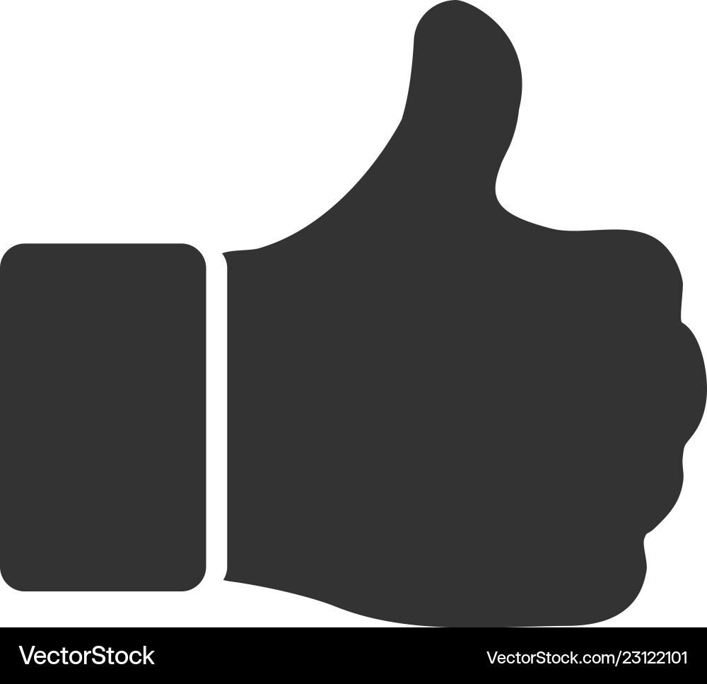 Hand thumb up like icon flat Royalty Free Vector Image