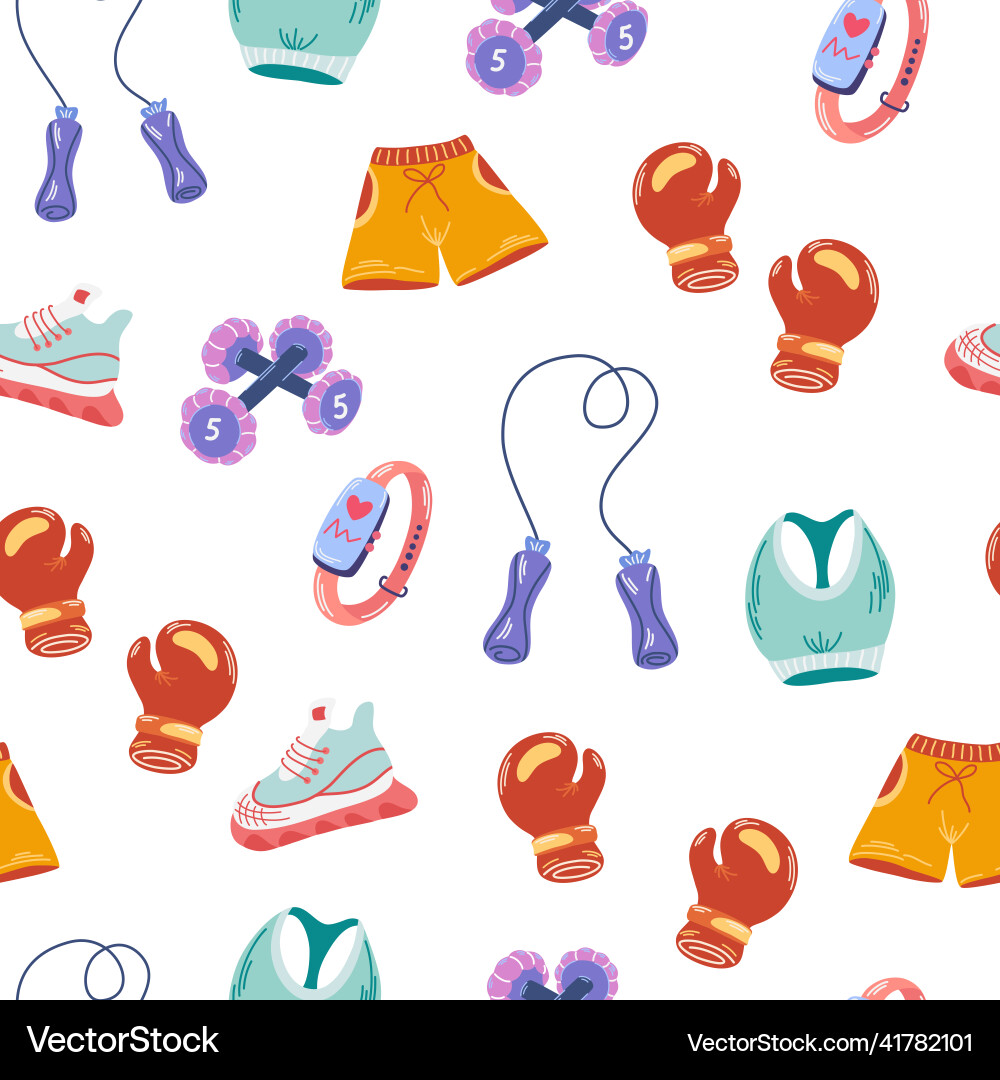 Sport equipment seamless pattern different Vector Image