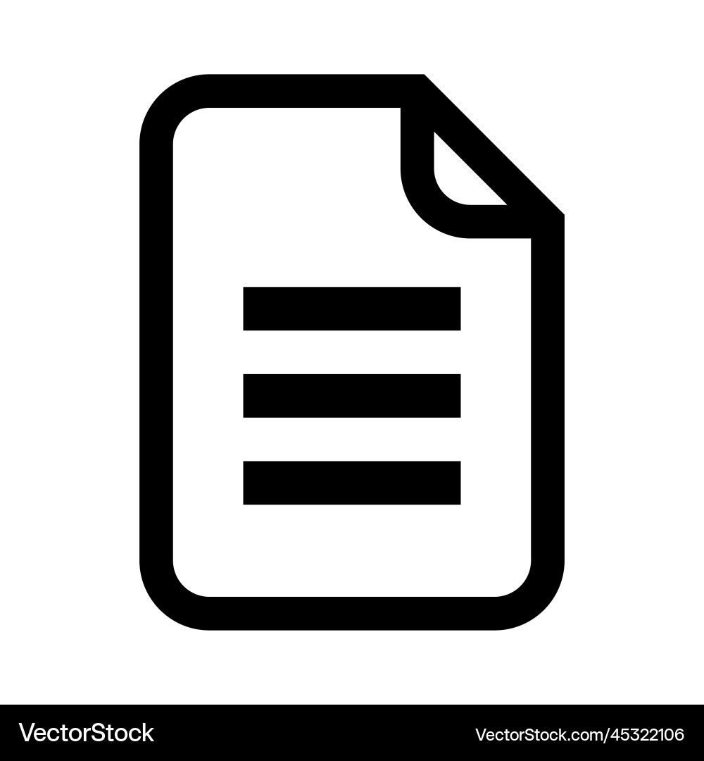 Document file icon line isolated on white Vector Image