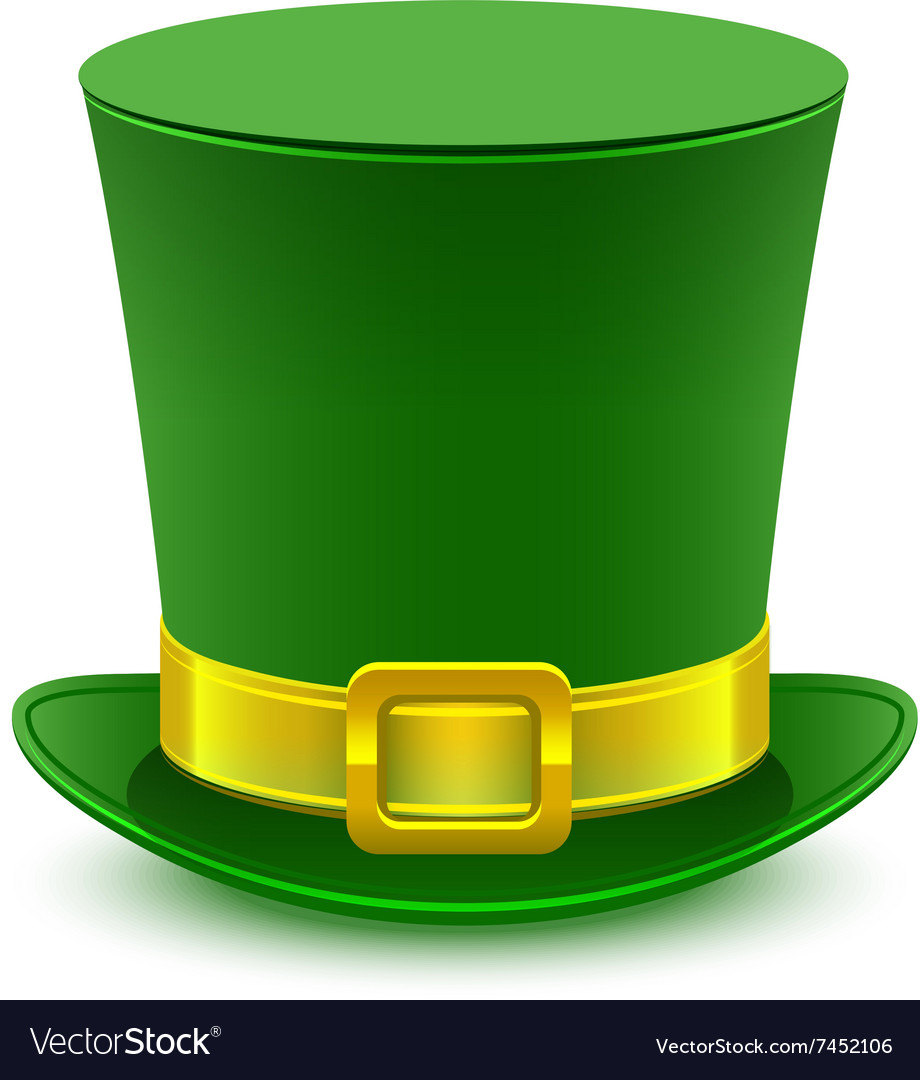 Patrick green hat with gold buckle Royalty Free Vector Image