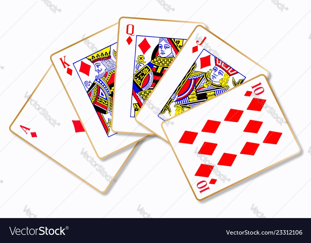 Royal flush playing cards Royalty Free Vector Image