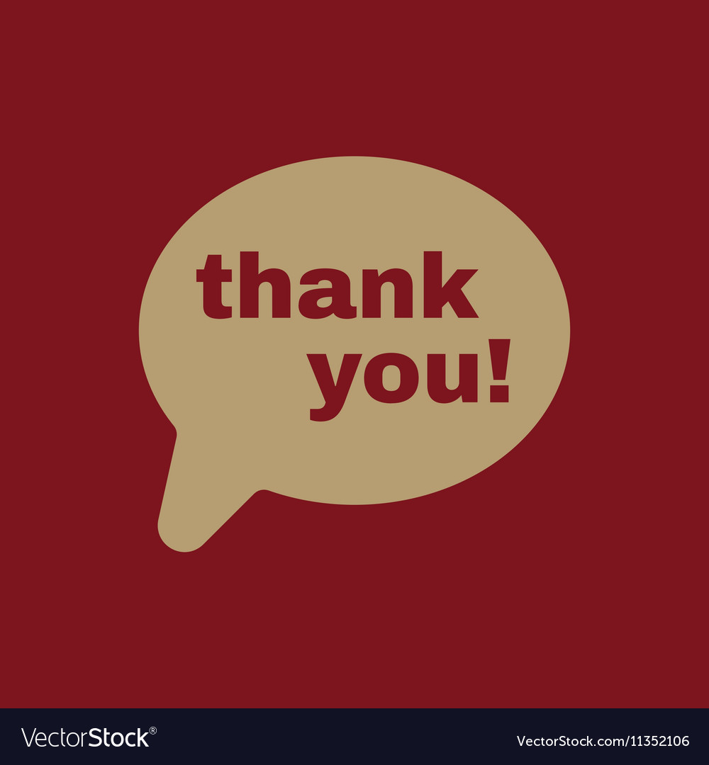 Thank you icon thanks symbol flat Royalty Free Vector Image