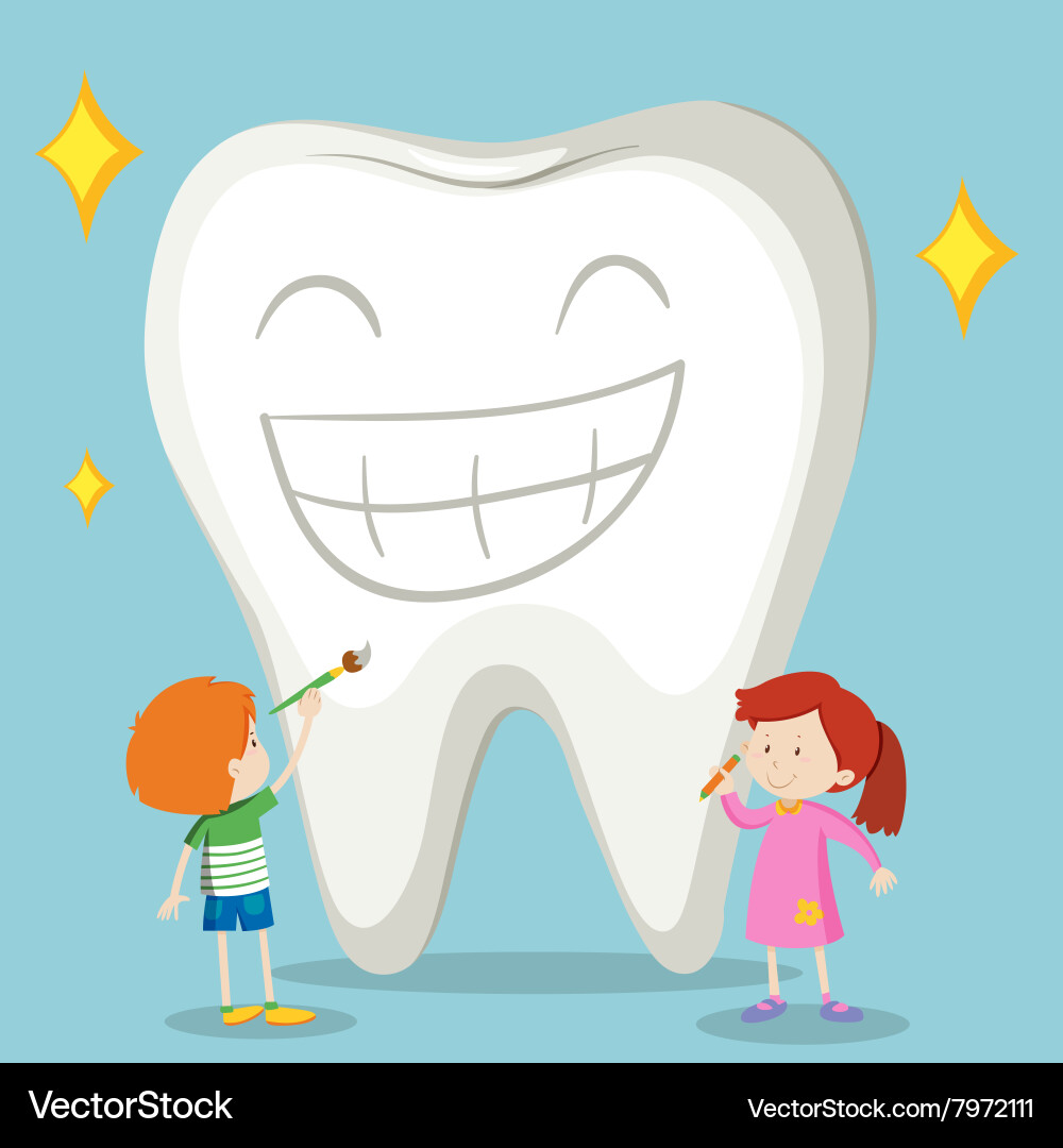 Children and clean tooth Royalty Free Vector Image