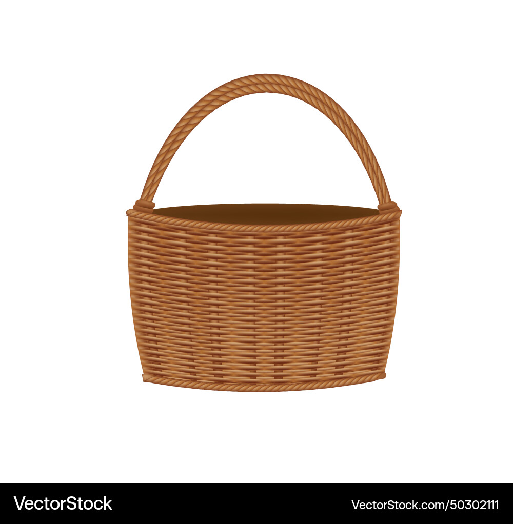 Empty wicker picnic basket Royalty Free Vector Image
