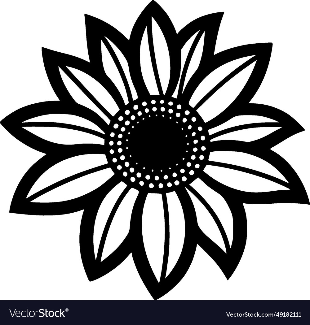 Flower - black and white Royalty Free Vector Image