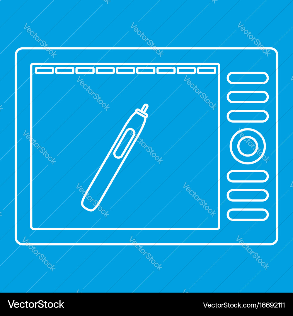 Graphics tablet icon outline style Royalty Free Vector Image