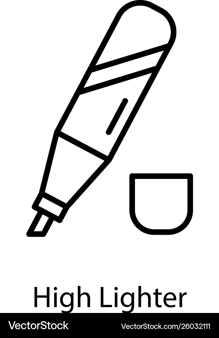 Highlighter pen Royalty Free Vector Image - VectorStock