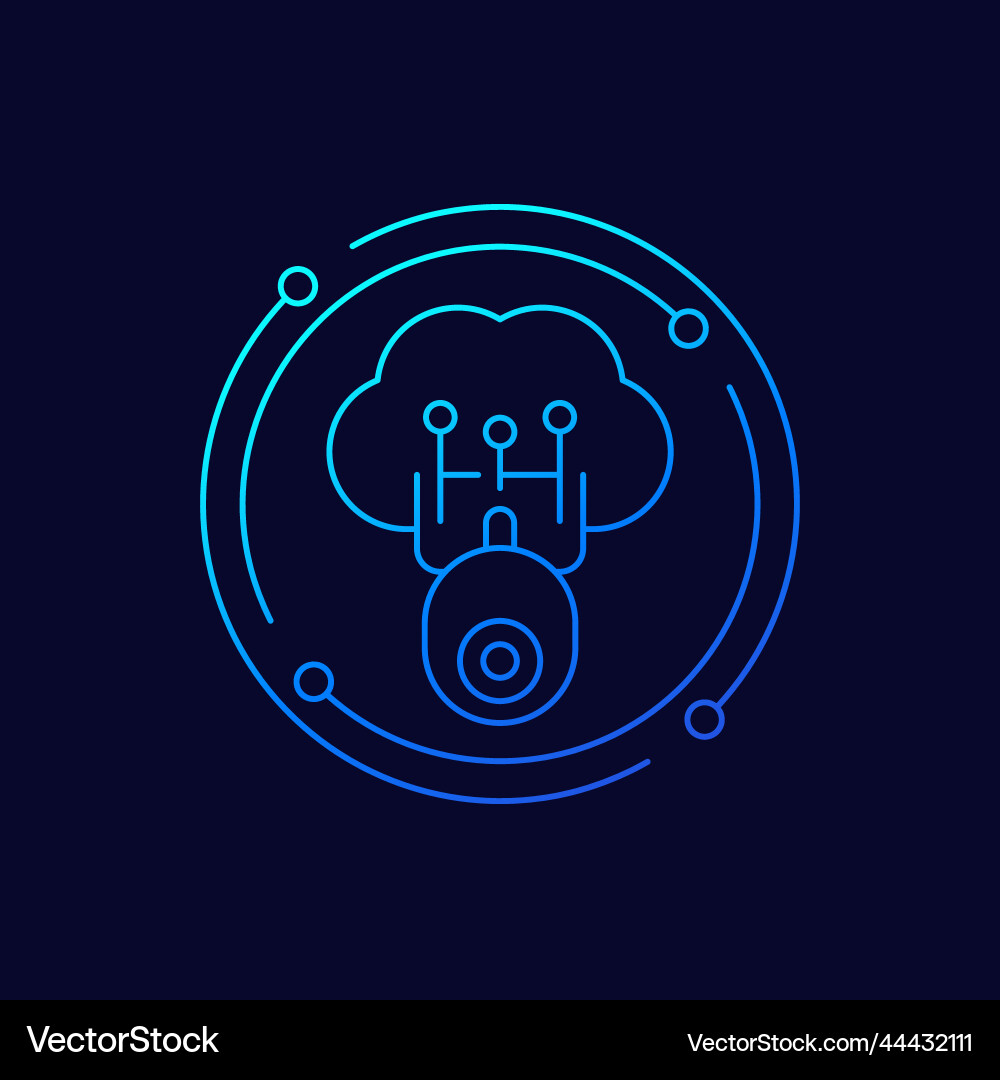 Ip camera and a cloud icon linear design Vector Image