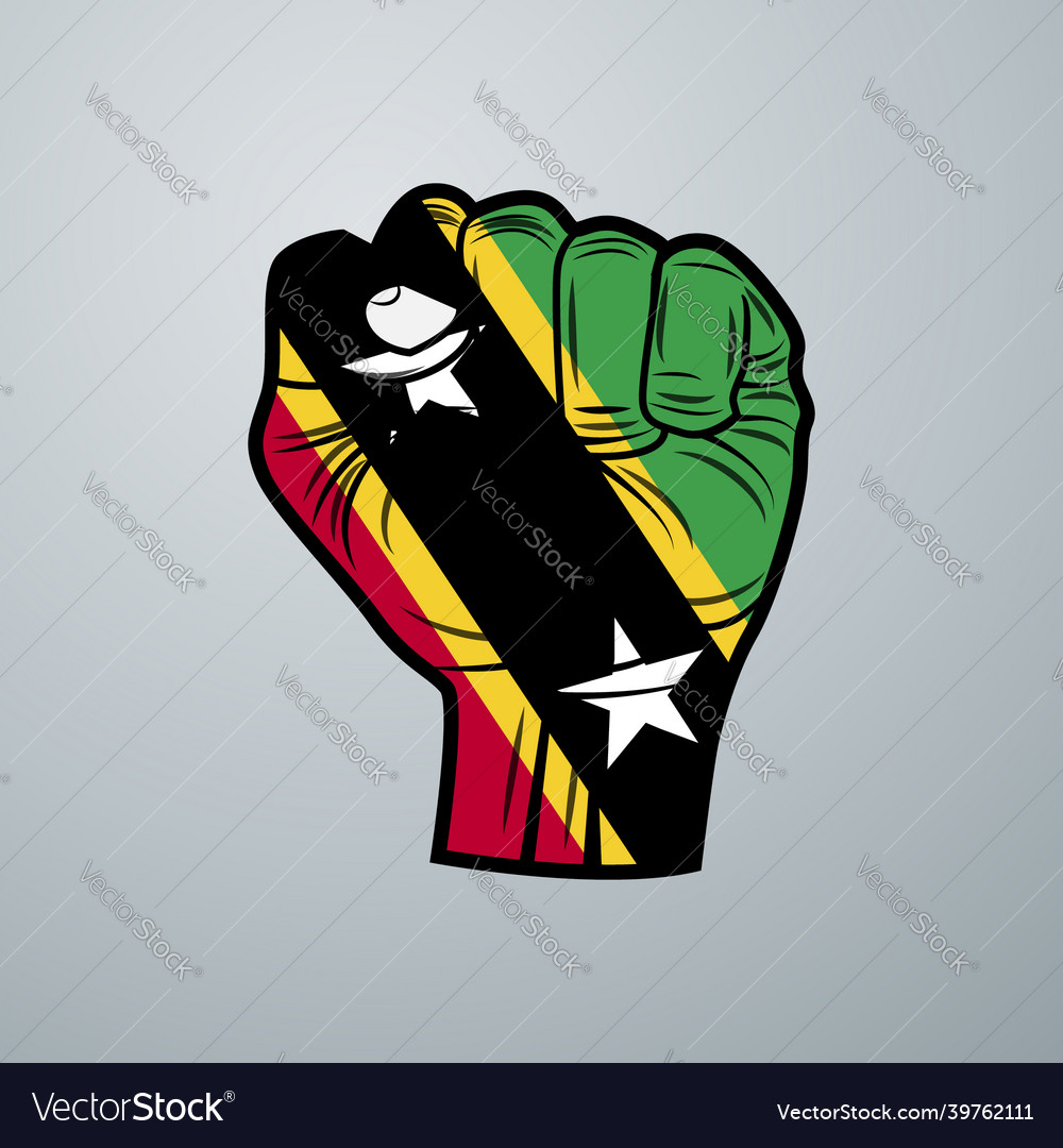 Saint kitts and nevis flag with hand design Vector Image