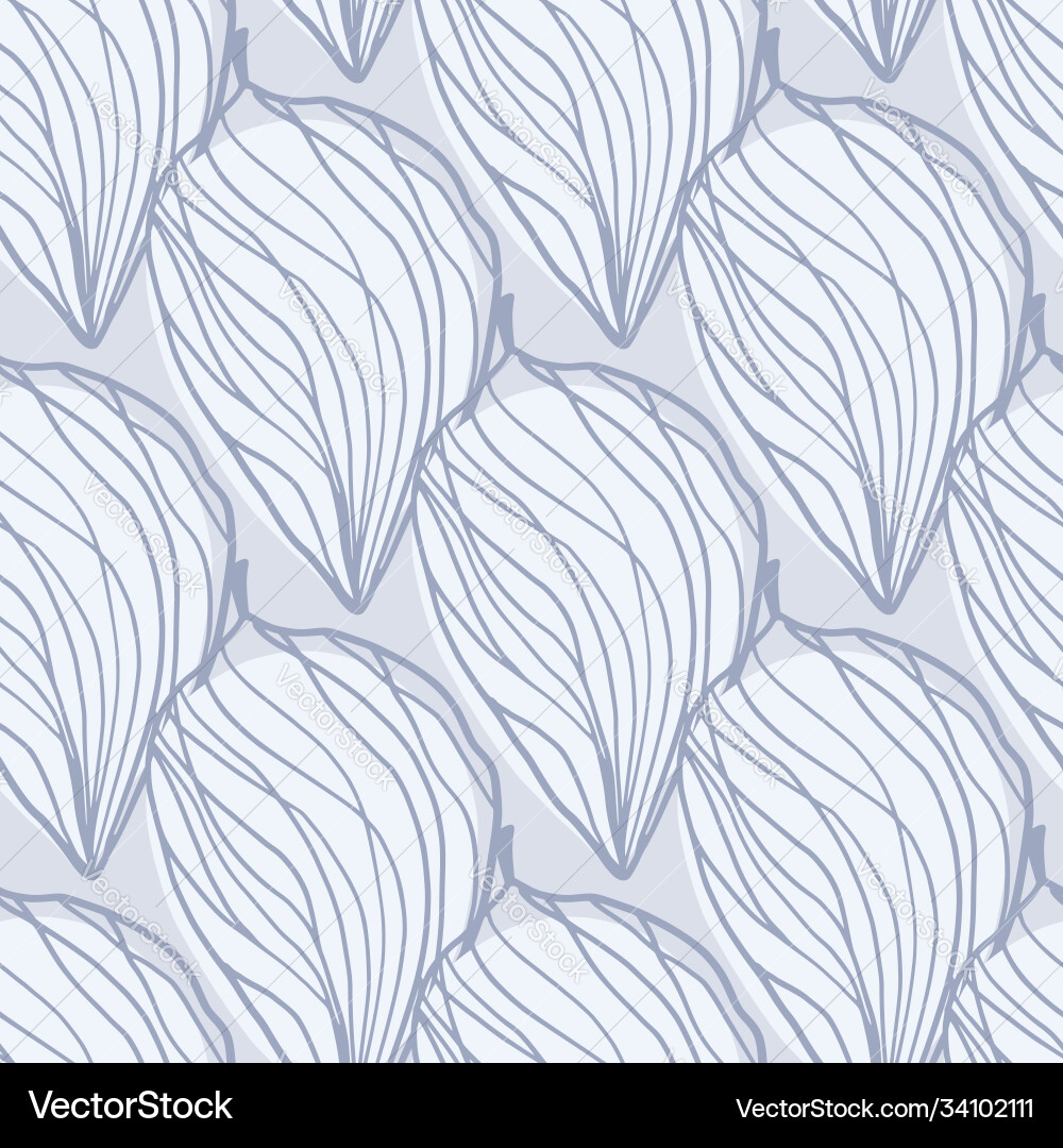 Seamless abstract pattern with outline leaves Vector Image