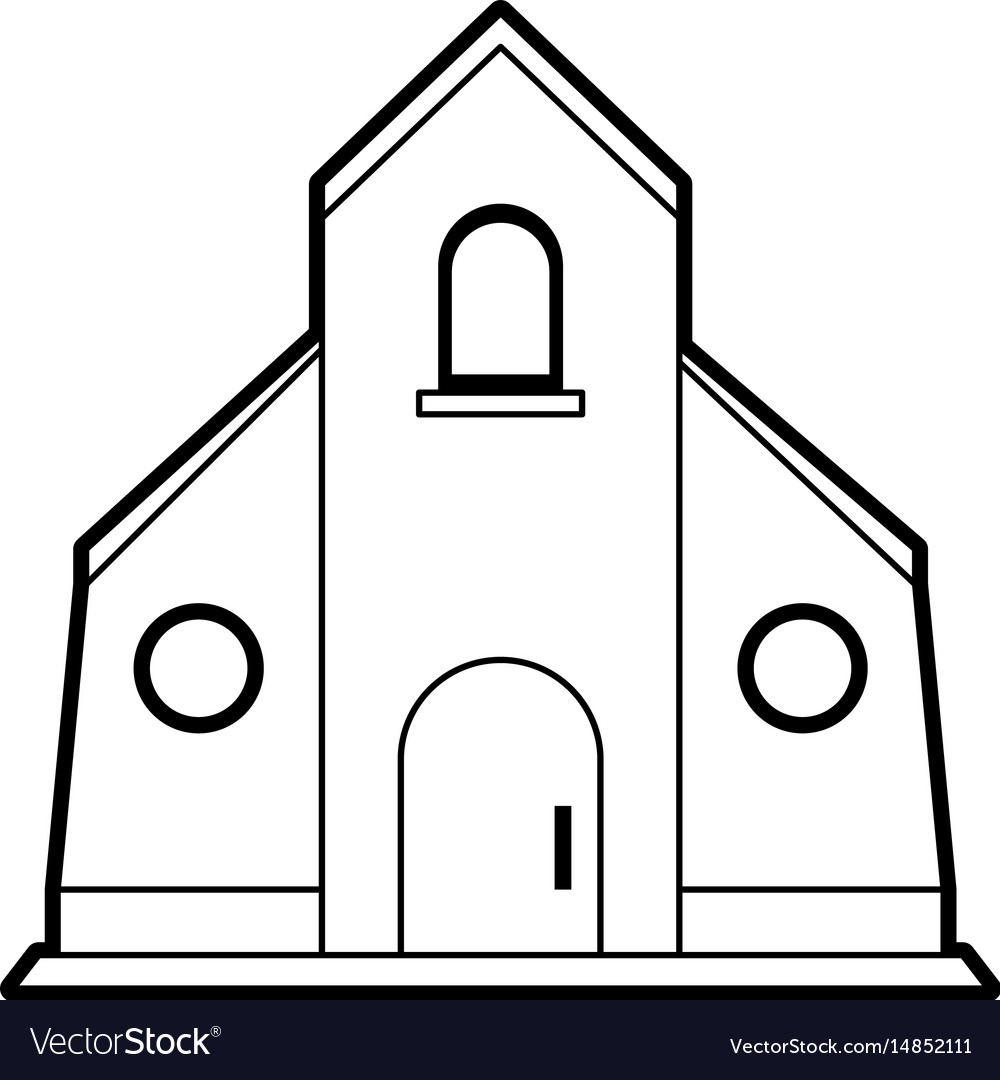 Sketch silhouette image church building Royalty Free Vector