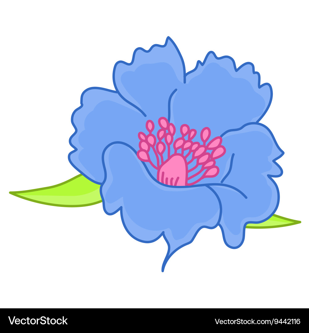 Blue flower Royalty Free Vector Image - VectorStock