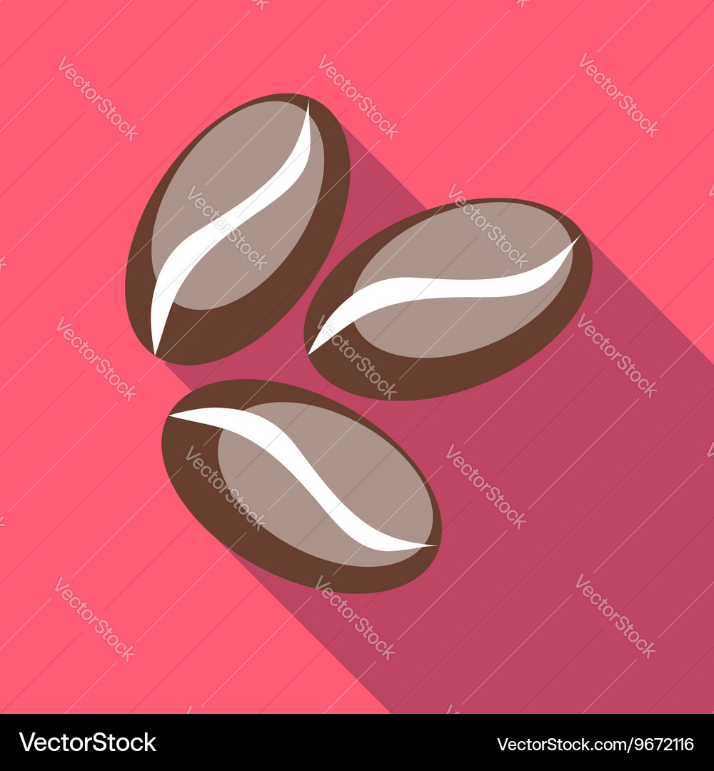 Coffee beans icon flat style Royalty Free Vector Image