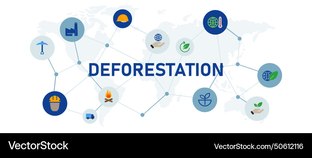 Deforestation cutting tree nature ecology Vector Image