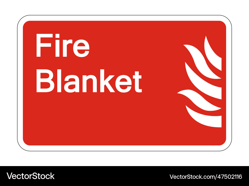 Fire blanket safety symbol sign on white Vector Image