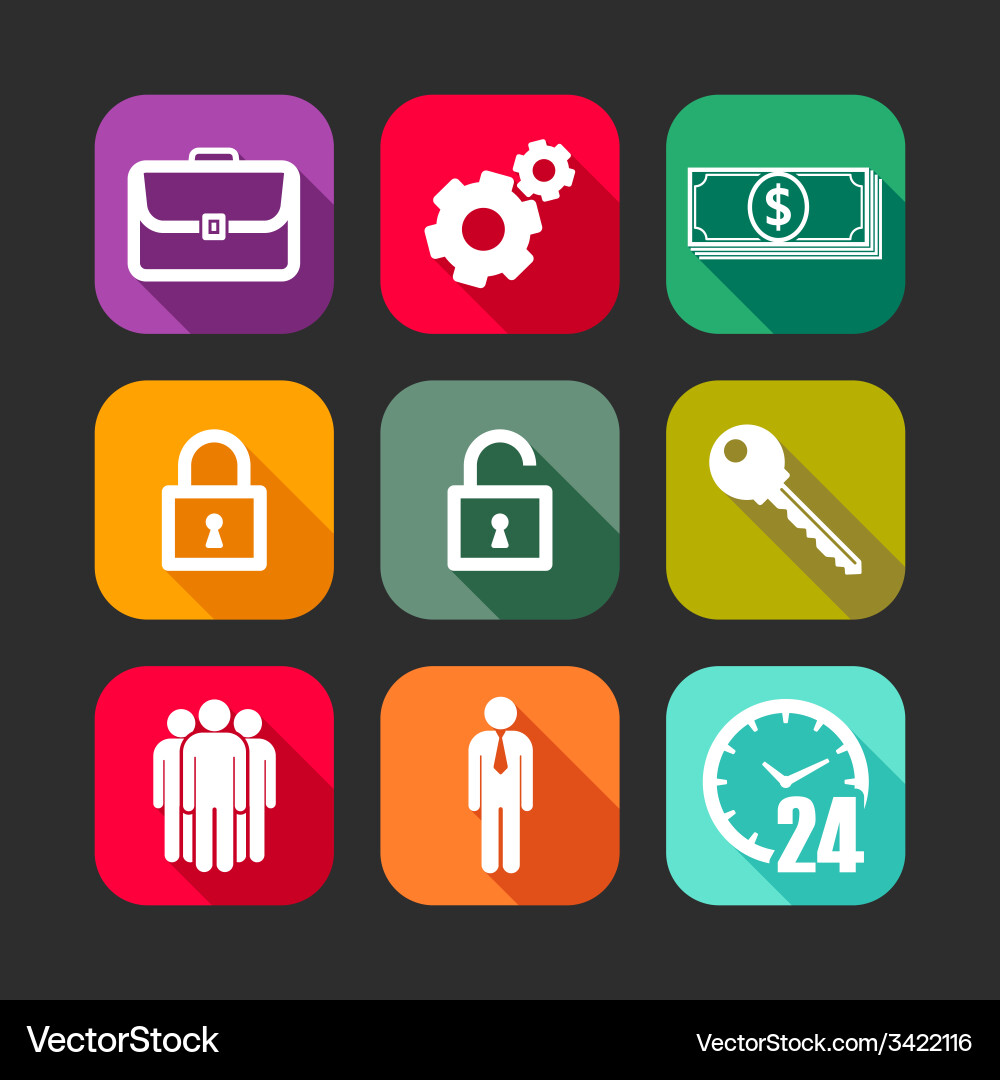 Flat icons for web and mobile applications Vector Image