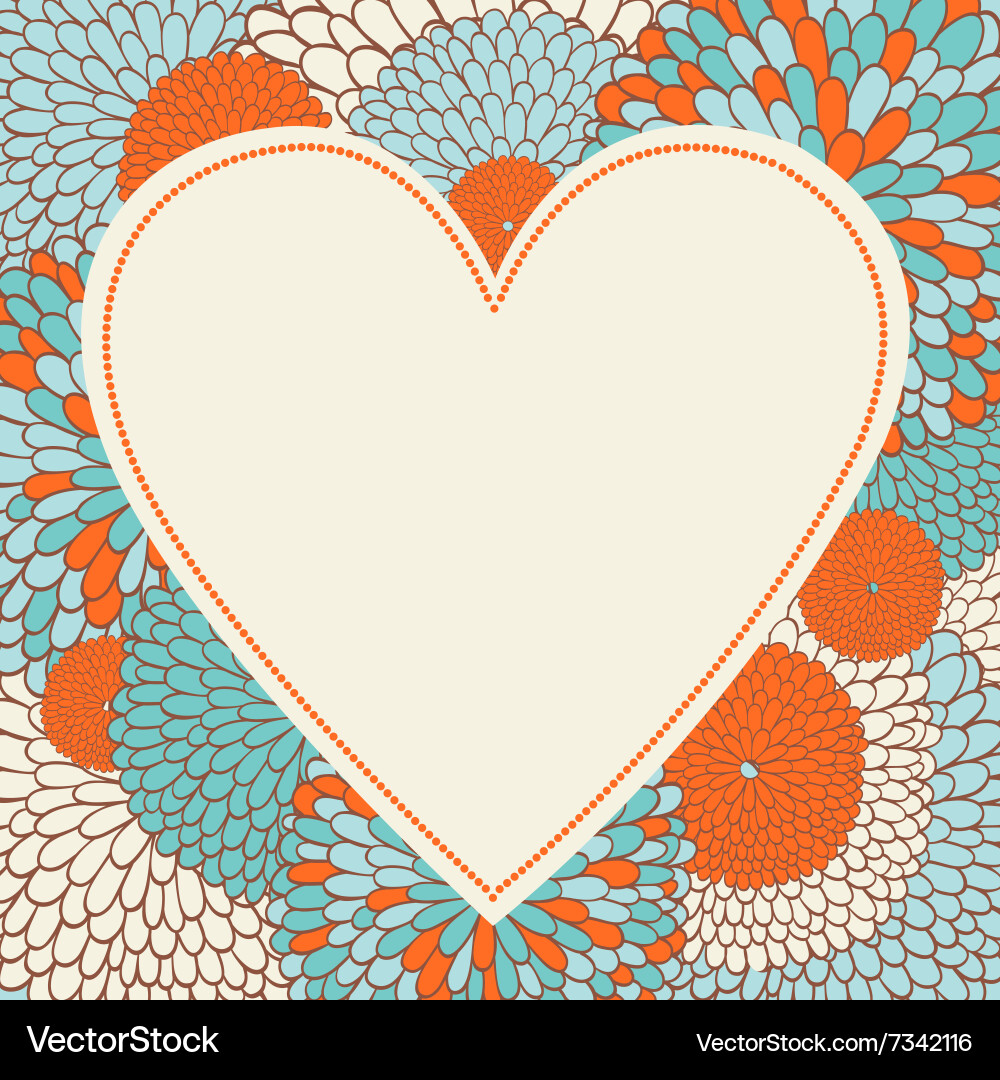 Floral heart shape Royalty Free Vector Image - VectorStock