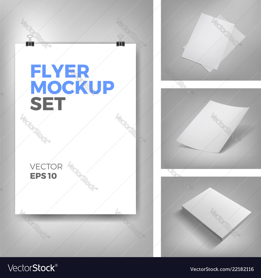 Flyer mockups vector image Flyer mockups