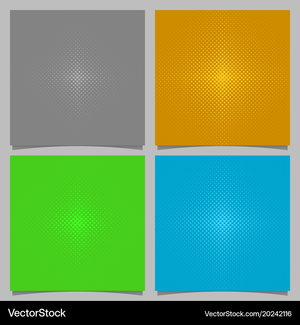 Halftone heart pattern background set - love Vector Image