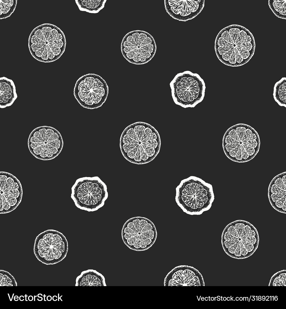 Hand drawn citrus seamless pattern oranges Vector Image