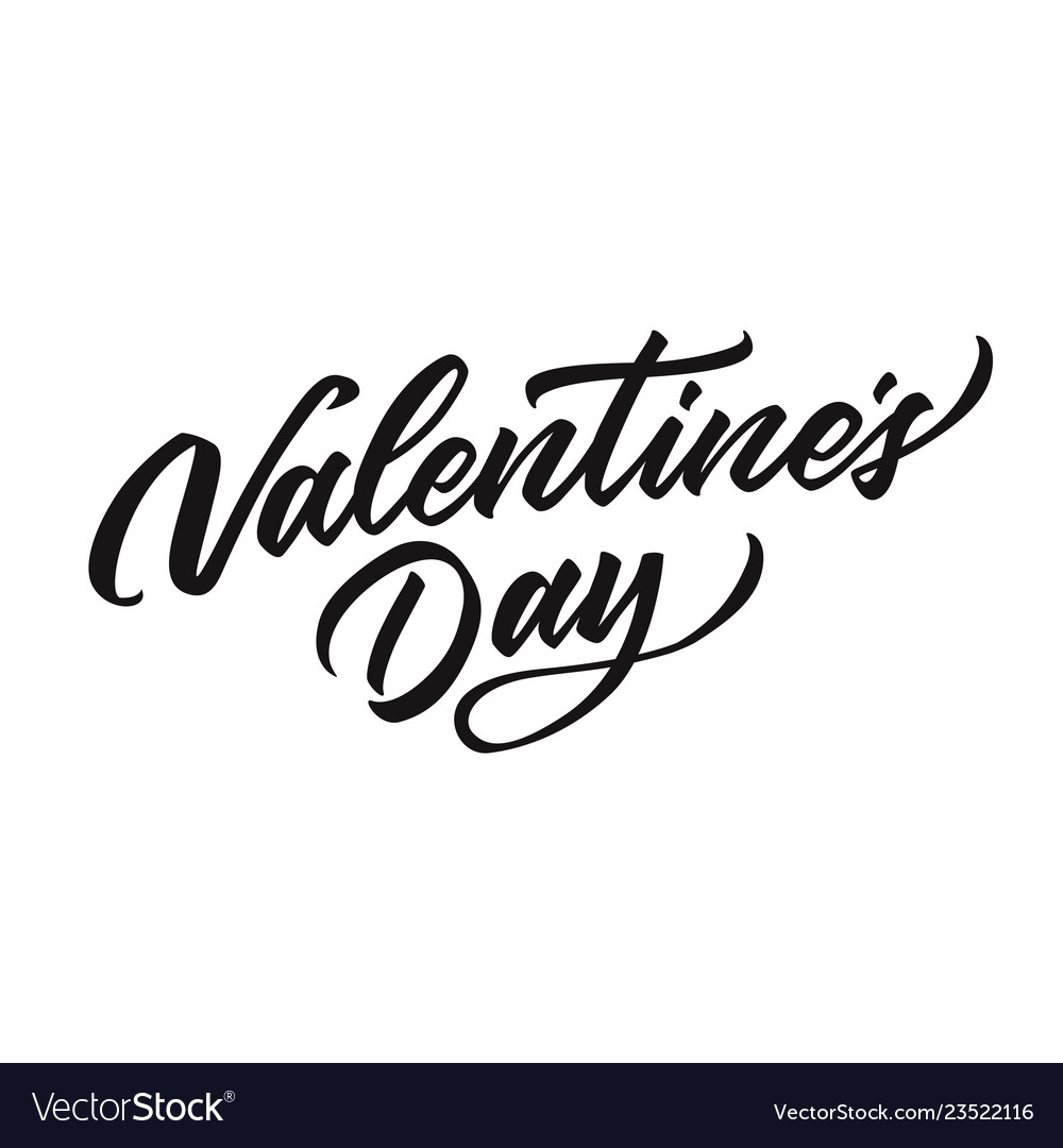 Happy Valentines Day Hand Drawn Lettering Vector Image