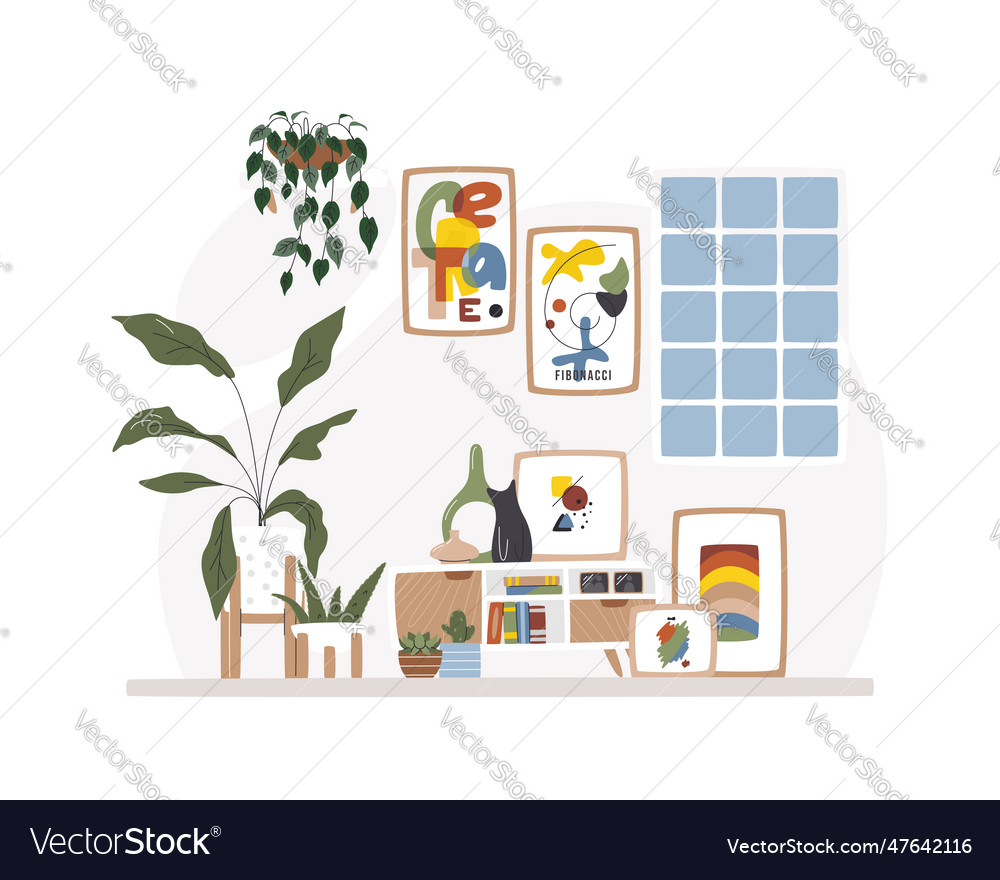 Home cozy hallway interior with window domestic Vector Image