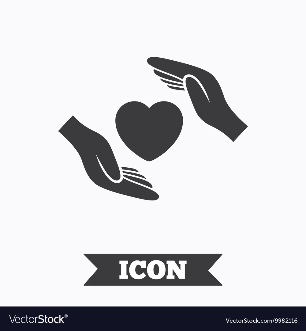 Life insurance sign icon hands protect cover Vector Image