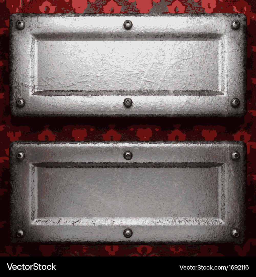 Metal on red background Royalty Free Vector Image