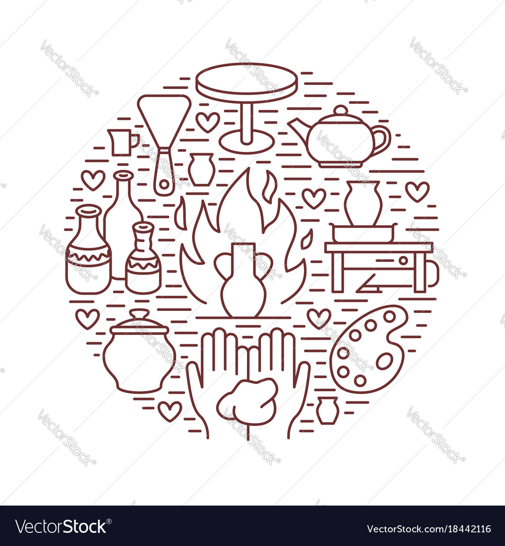 Pottery Workshop Ceramics Classes Banner Vector Image