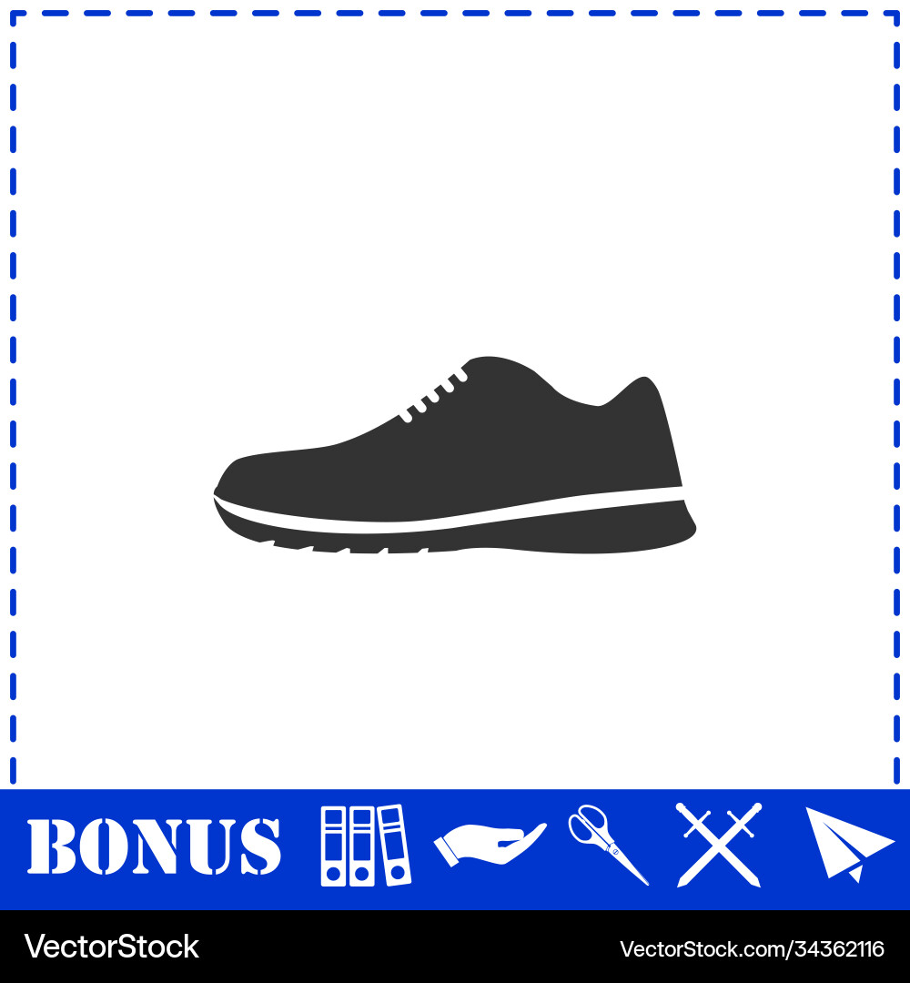 Sneakers icon flat Royalty Free Vector Image - VectorStock