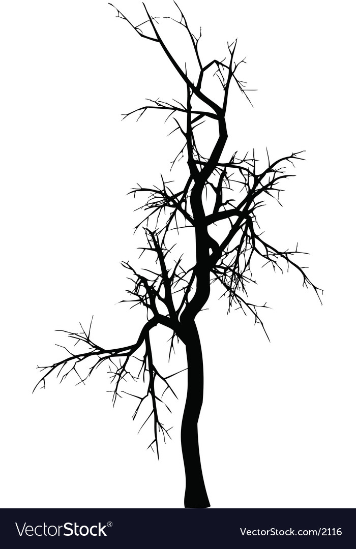 winter tree silhouette vector