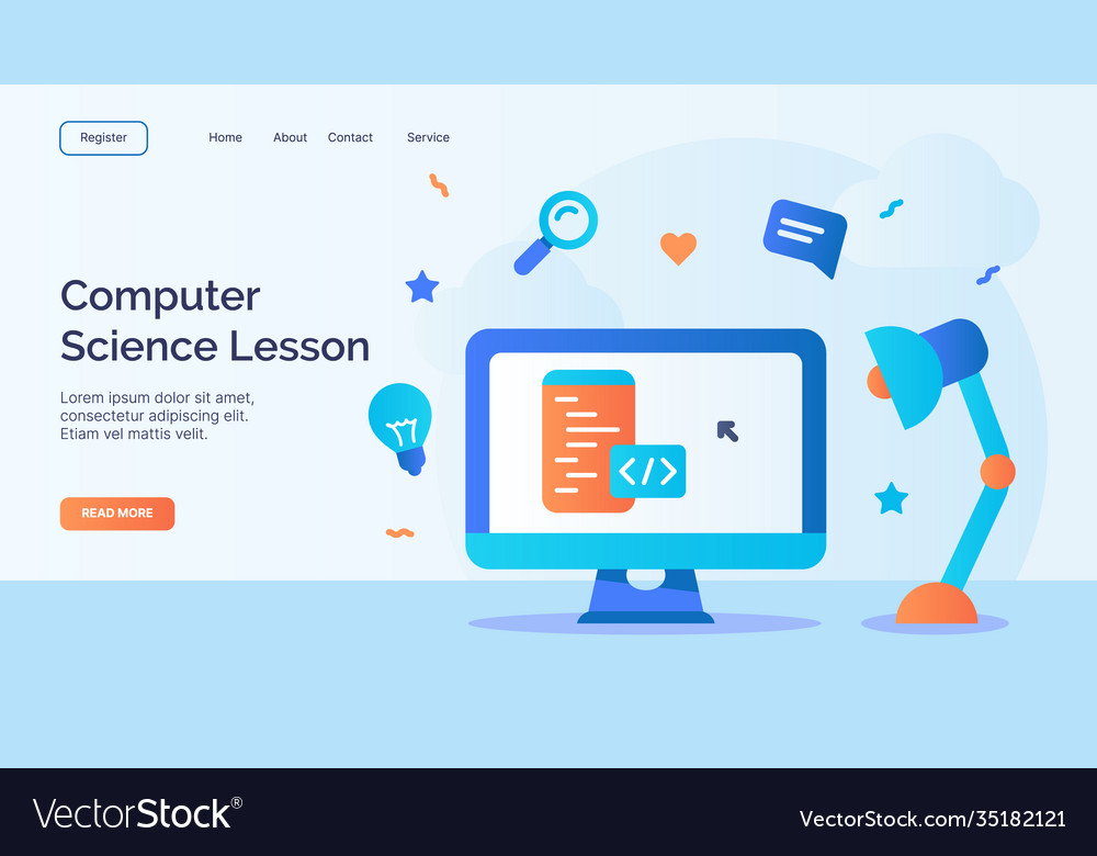 Computer science lesson or programming class Vector Image