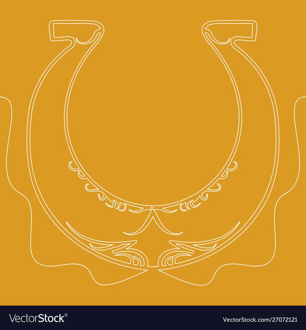 Continuous One Line Drawing Horseshoe Luck Concept