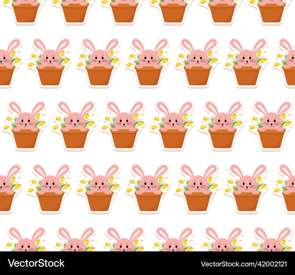 Cute seamless easter pattern Royalty Free Vector Image