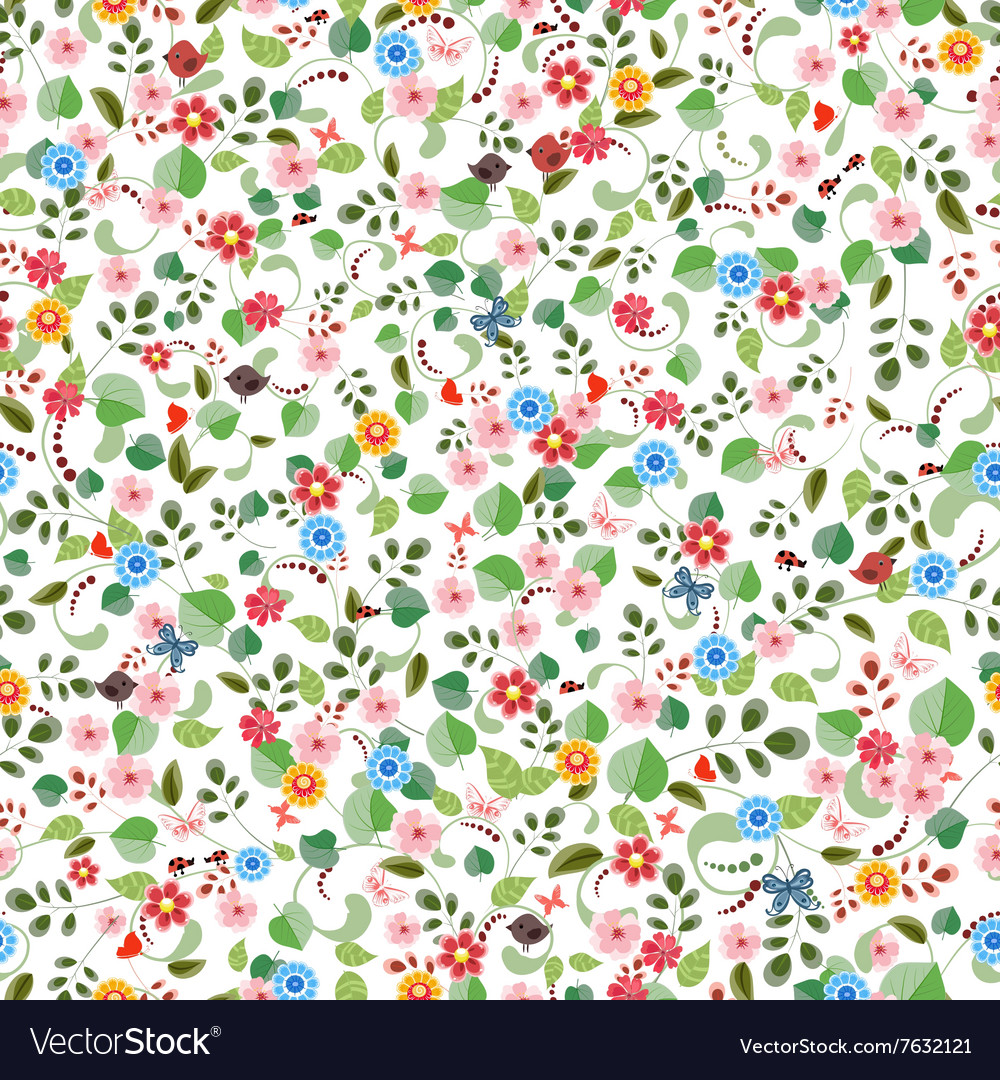 Pretty seamless texture with tiny flowers