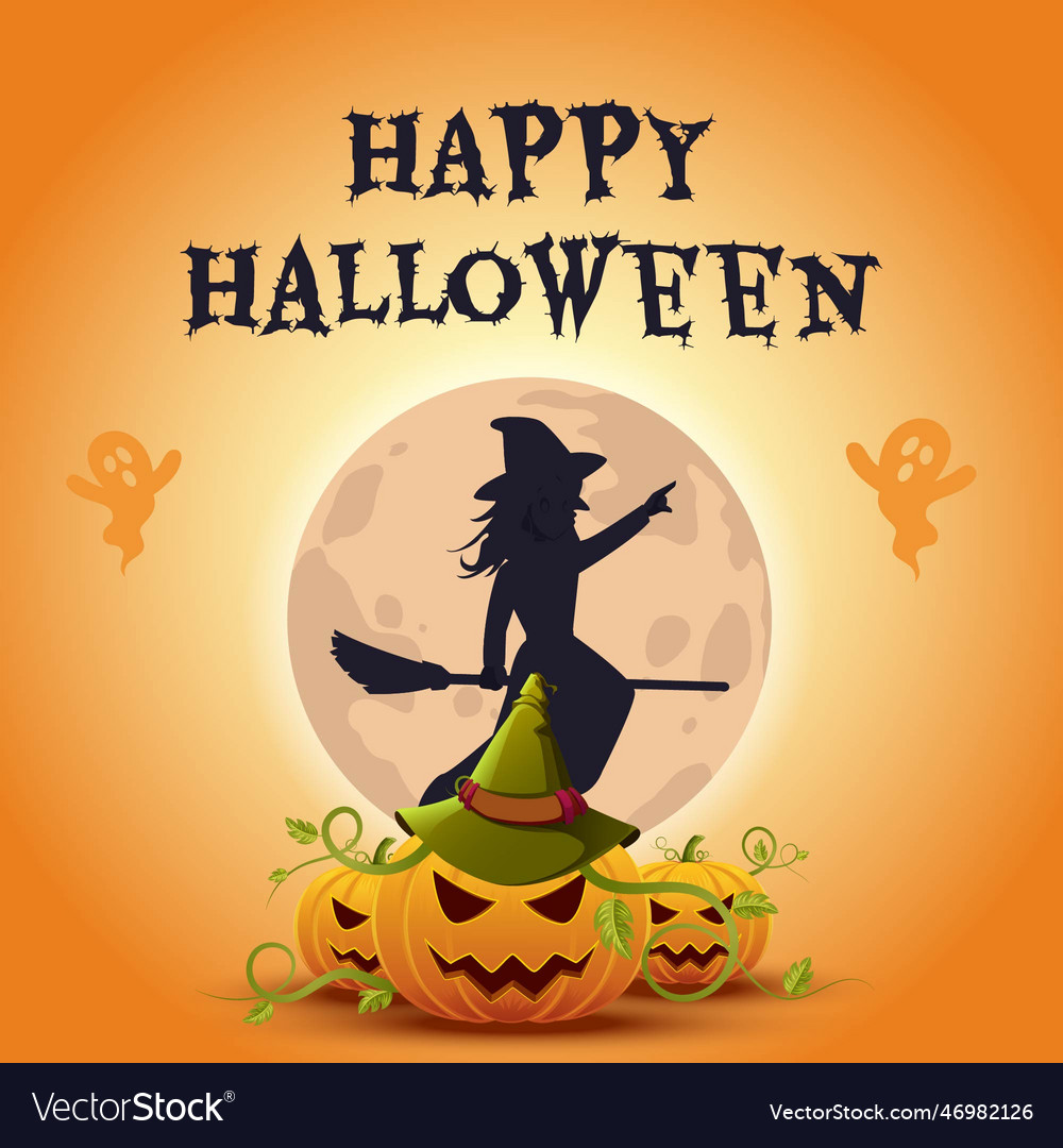 Banner design template of happy halloween Vector Image