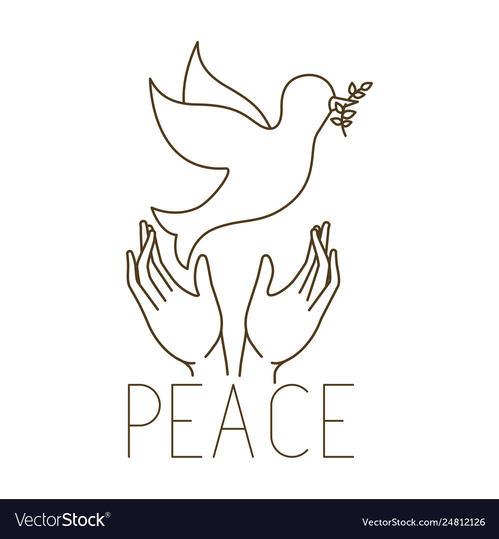 Dove peace with open hands avatar character Vector Image