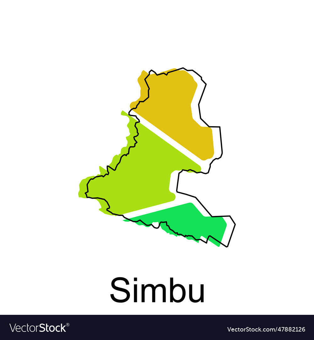 Map of simbu modern outline high detailed Vector Image