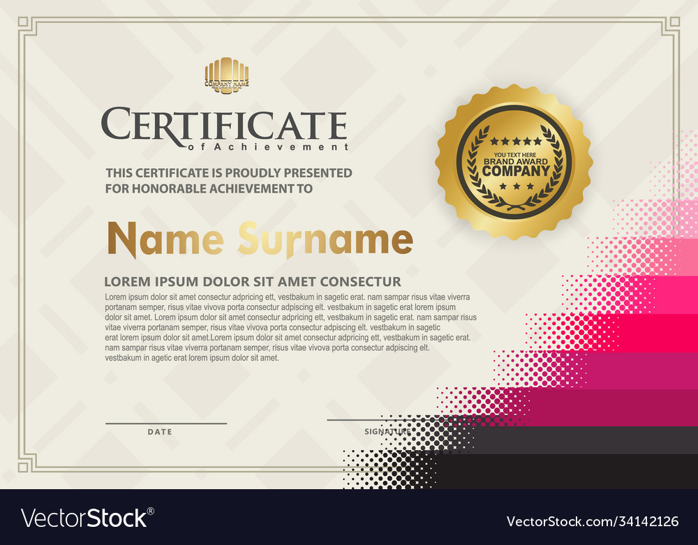 Modern certificate template background Royalty Free Vector