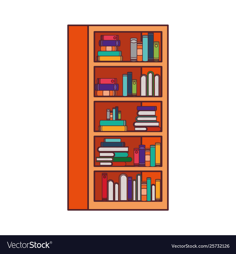 Shelving with books in white background Royalty Free Vector