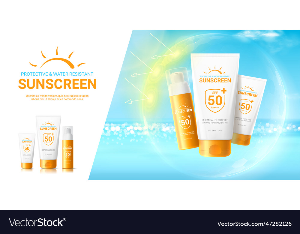 Summer sunscreen ad banner